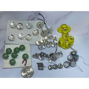 Vintage Glass Celluloid Button Lot Art Deco Floral Faceted‎ Mixed Collection
